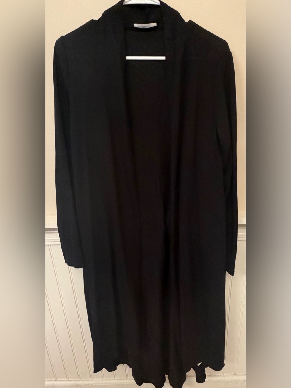 Women’s Black Cardigan Open Front Sweater - Sleek Minimal Design